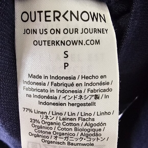 Outerknown Shirt Dress Womens Small Linen Long Sleeve Pockets Organic Cotton - Picture 9 of 9